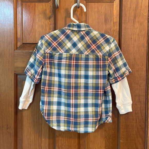 Oshkosh Long Sleeve Button Down Toddler Boy Plaid Button Down Shirt - Size 24M - Picture 4 of 5